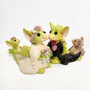 Vintage Whimsical World of Pocket Dragons Bride & Groom Set 1995